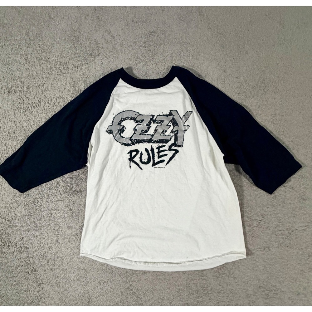 Vintage 2001 Ozzy Osbourne Ozzy Rules Raglan Baseball T-Shirt Large Band Tee